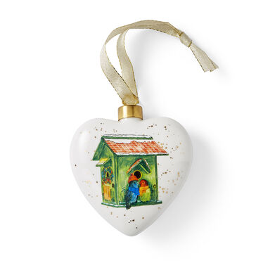 Kit Kemp Heart-Shaped Bauble - Love Birds Kit Kemp Heart-Shaped Bauble - Love Birds